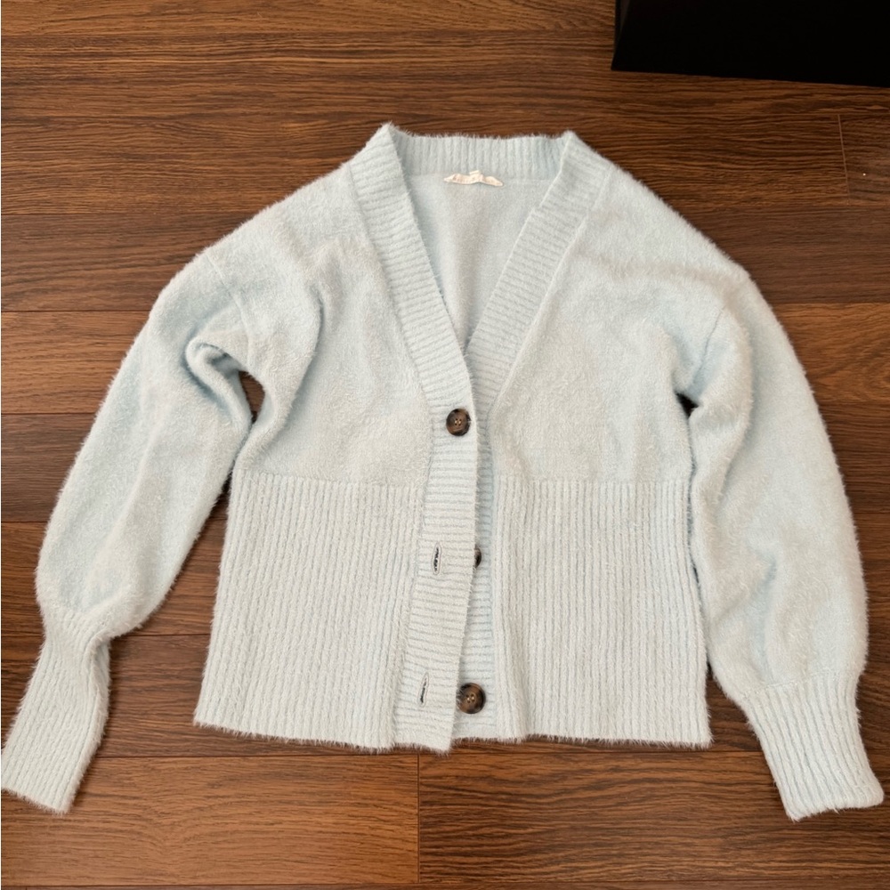 Baby blue cardigan from want botique